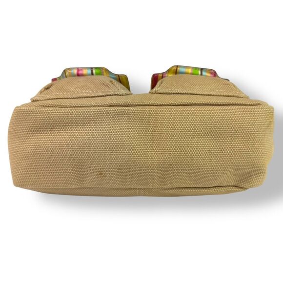 Fossil 1954 Vintage Y2K 90s Canvas Leather Crossbody Bag Front Flap Pockets - Picture 10 of 12